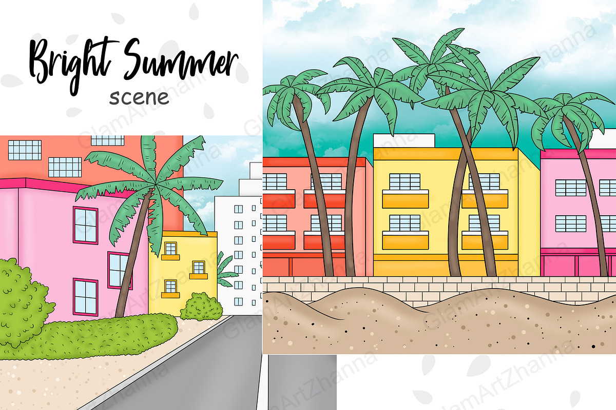 Bright Summer Scene, a Seasonal Illustration by GlamArtZhanna (Photo 2 of 3)