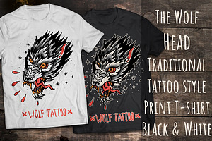 The Wolf Head traditional tattoo