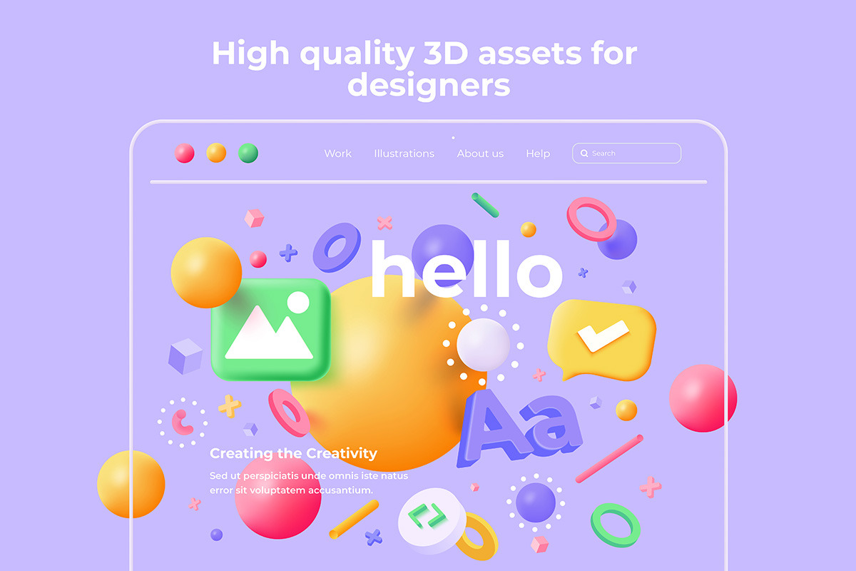 Creative 3d Illustration set, an Illustration by Creative Graphics