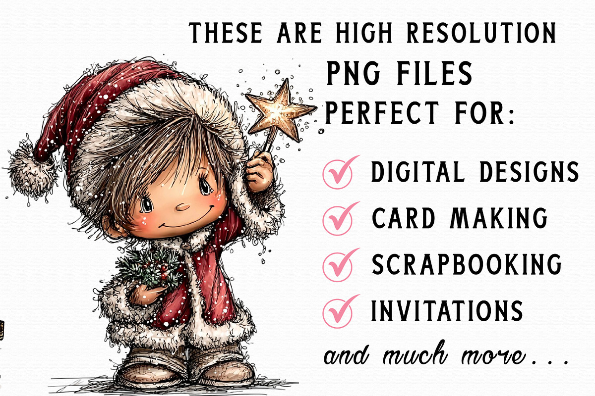 Cute Little Christmas Boy Clipart, an Illustration by Libby Wishes (Photo 6 of 7)