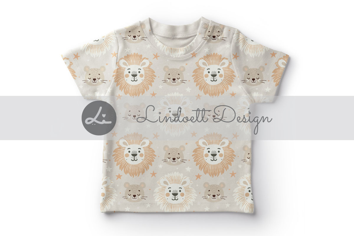 Cartoon lion with stars pattern, a Pattern Graphic by lindoet23 (Photo 2 of 4)
