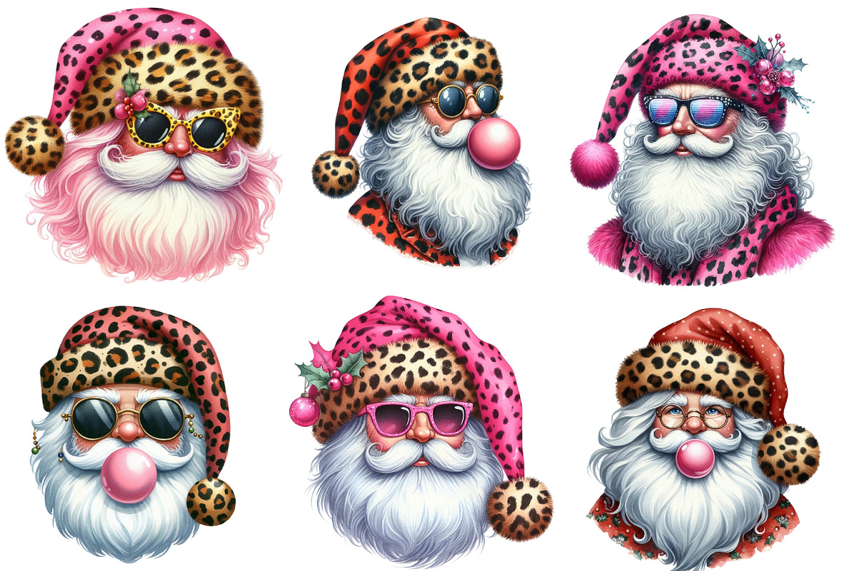 Funny Retro Santa Clipart, an Illustration by Designworld (Photo 2 of 4)