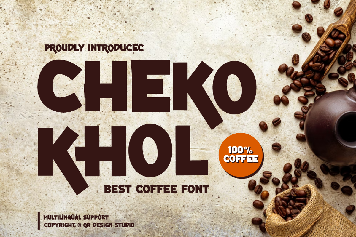 Cheko Khol - Coffee Shop Font, a Sans Serif Font by QR Design Studio (Photo 1 of 12)