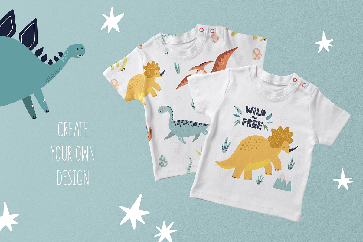 Cute Dino. Abstract Kids Set, an Object Graphic by MaNechaeva (Photo 7 of 12)