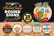 25 ThanksGiving Round Signs SVG Bund, a Seasonal Illustration by Asaelv Shop! (Thumbnail 6 of 7)