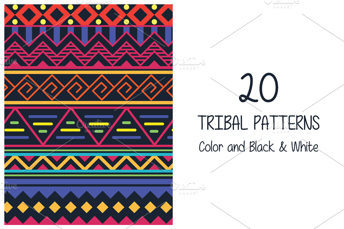 20 Tribal Patterns Seamless Vector, a Pattern Graphic by wowpatterns (Photo 1 of 6)
