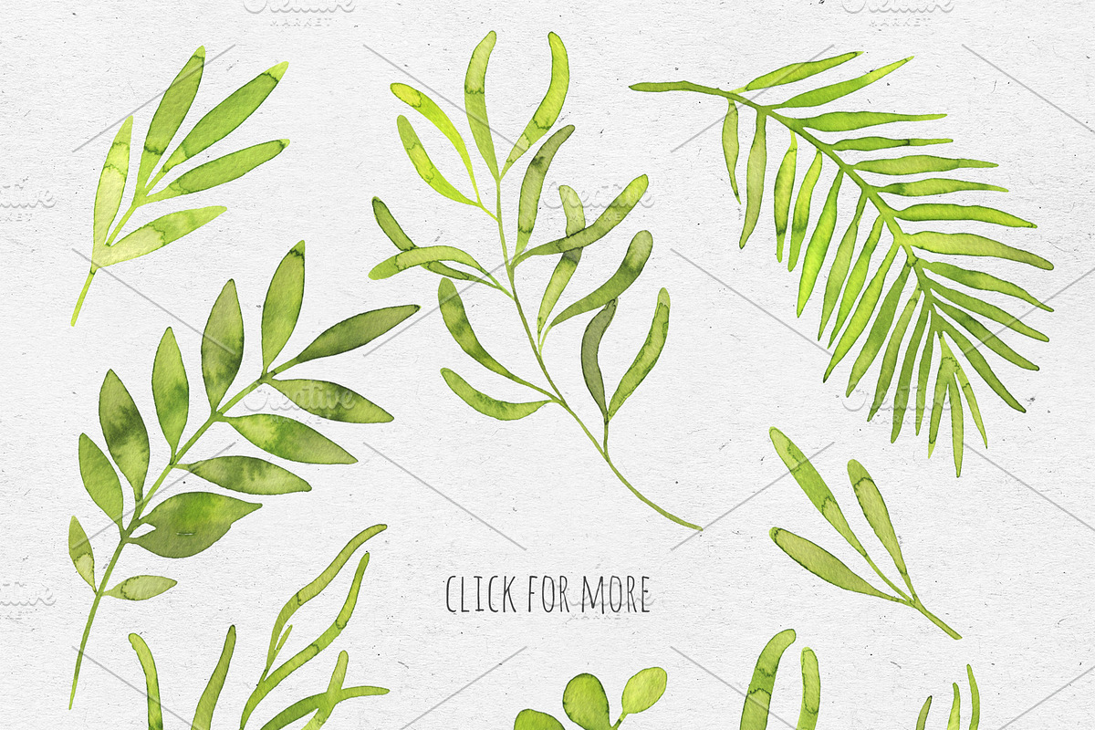 Greenery. Watercolor set, a Decorative Illustration by Maria's little shop (Photo 4 of 7)