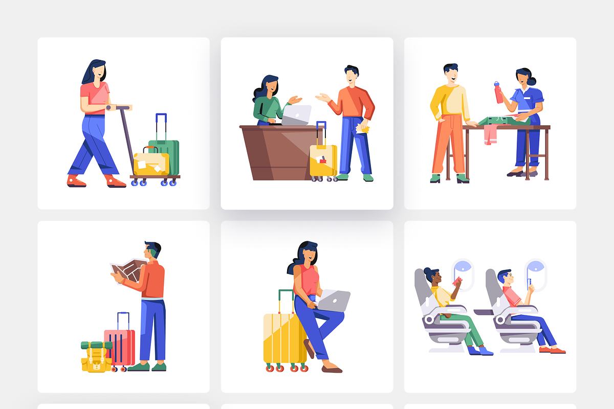 Airline Booking Illustrations, a Person Illustration by Vectors Market (Photo 6 of 8)