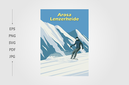 arosa lenzerheide snowboard poster, a Wallpaper Graphic by lawoel