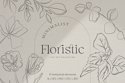 Floristic line art illustrations, a Decorative Illustration by La Petite Line Art