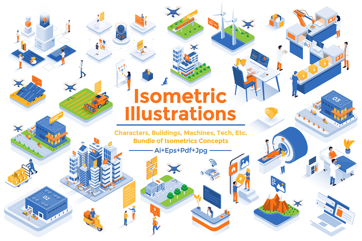 Flat design isometric illustrations, an Education Illustration by Creative Graphics (Photo 1 of 15)