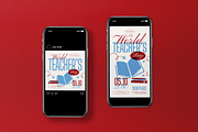 Blue World Teacher's Day Flyer Set, a Flyer Template by graphicook (Thumbnail 3 of 3)