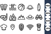 Travel Adventure Icon Set, an Illustration by designvectx (Thumbnail 1 of 3)