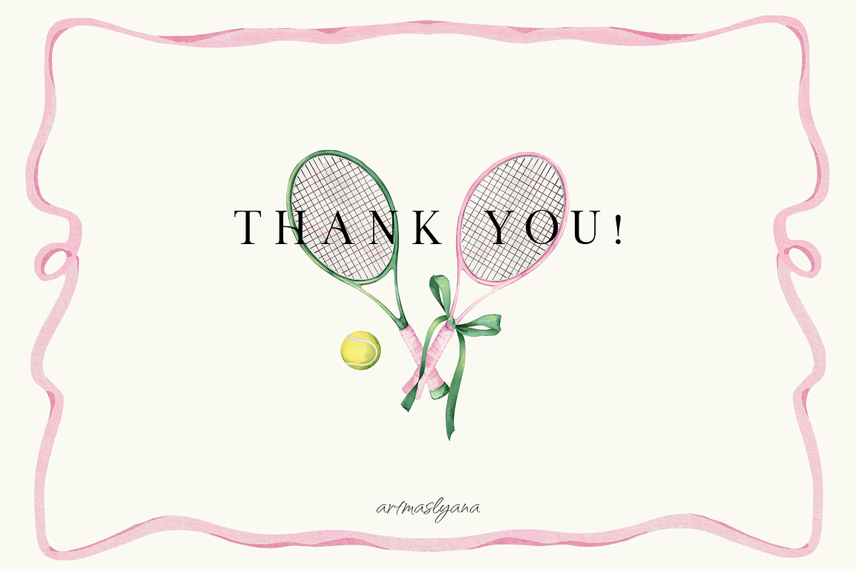Tennis Aesthetic Collection, a Sport Illustration by ArtMaslyana (Photo 7 of 7)