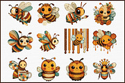 Quirky Funny Bee Clipart, an Illustration by Sublimation Artist (Thumbnail 3 of 6)