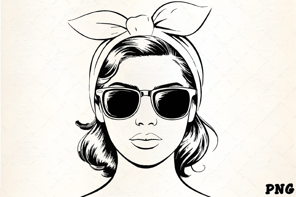Retro american woman sunglasses band, an Illustration by CrexoraLab (Photo 1 of 4)