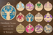 Christmas Scene Laser Cut SVG, a Decorative Illustration by Creative Art (Thumbnail 1 of 3)