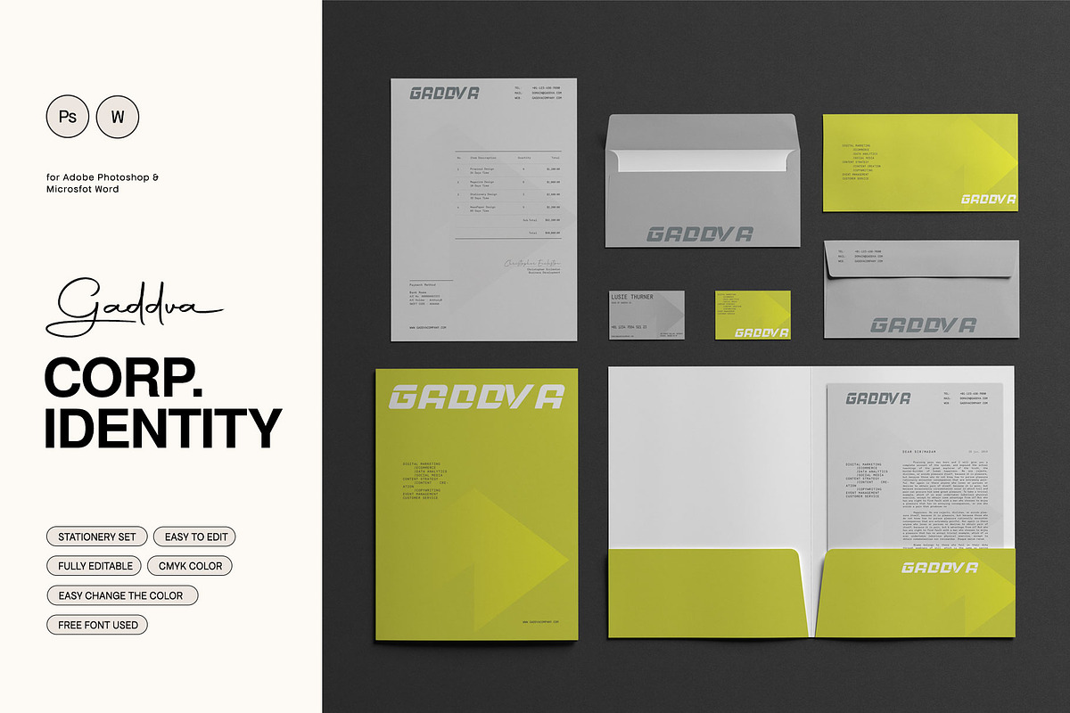 Gaddva Corporate Identity, a Stationery Template by UX-group (Photo 1 of 5)