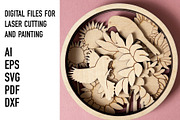 Sunflower Birds Layered SVG Art, an Object Graphic by HelloWood (Thumbnail 2 of 4)