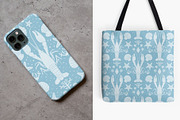 Blue Crawfish Seamless Pattern, a Pattern Graphic by Fern & Quill (Thumbnail 5 of 6)