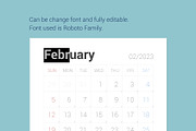 2023 Simple Calendar [Sunday], a Stationery Template by WORAKAMON Design Studio (Thumbnail 5 of 5)