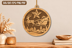Santa Reindeer Laser Cut Christmas