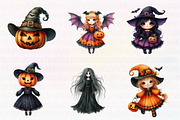 Whimsical Halloween Dolls Clipart, an Illustration by CreationArt (Thumbnail 2 of 5)