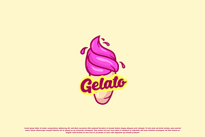 Gelato Ice Cream Cartoon Logo Design, a Branding & Logo Template by Morvana Crew
