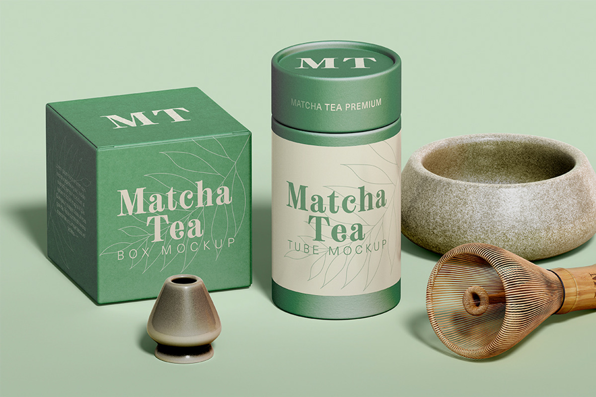 Matcha Tea Set Mockup, a Mockup by McLittle Stock (Photo 1 of 2)