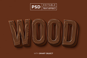 Wooden Texture Text Effect Mockup