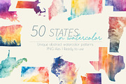 USA 50 States in Watercolor, an Object Graphic by YifeiFang (Thumbnail 1 of 3)