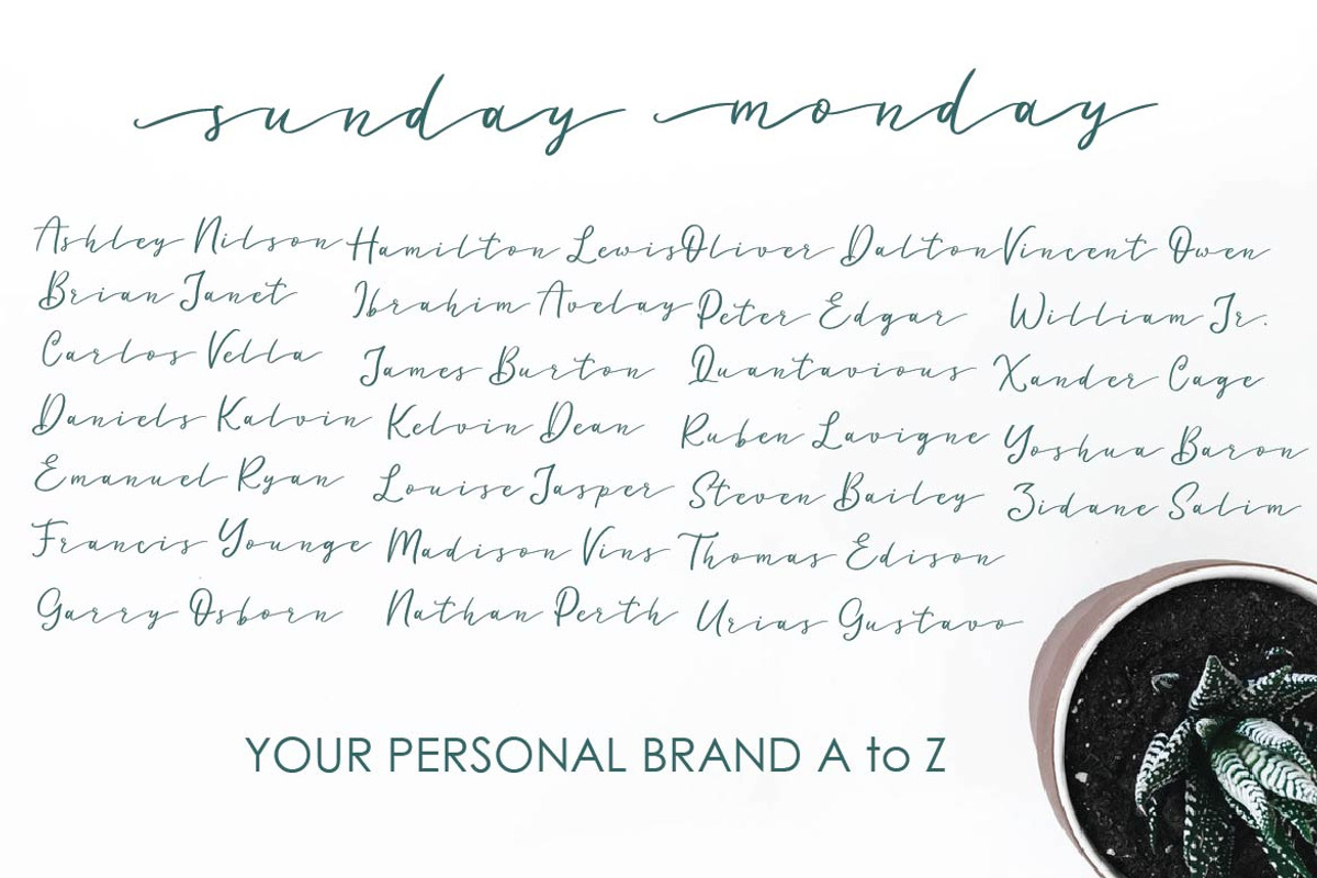 sunday monday, a Script Font by AMINMARIO (Photo 10 of 12)