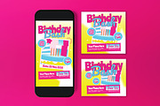 Yellow Pink Birthday Bash Flyer Set, a Flyer Template by graphicook (Thumbnail 6 of 6)