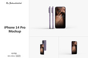 iPhone 14 Pro Mockup Set, an iPhone Mockup by zuhraabdullah (Thumbnail 1 of 11)