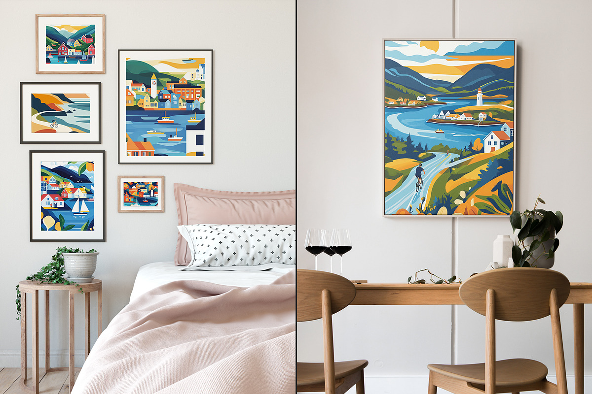 Coastal Town Illustration, a Decorative Illustration by Housui Patterns (Photo 4 of 9)