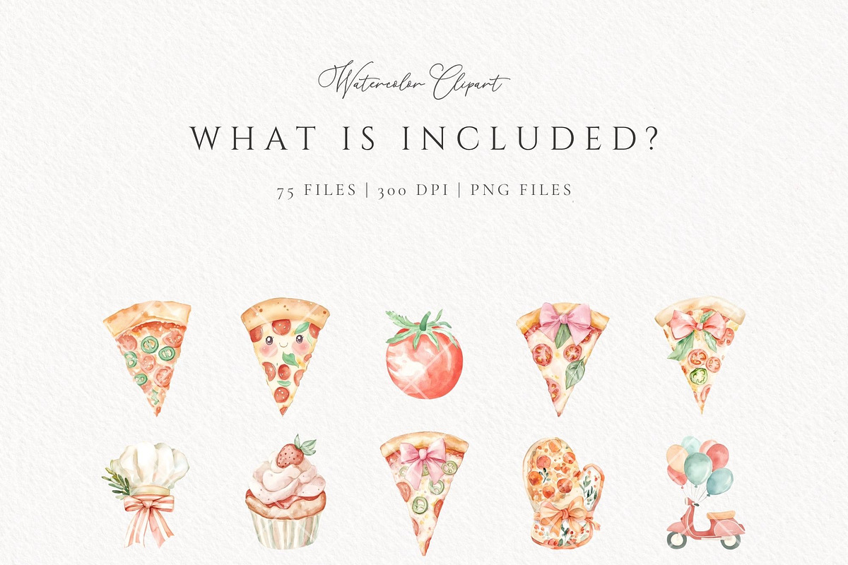 Pizza Shower Cute Pizzeria Animals, a Food Illustration by Invite to Clipart (Photo 6 of 8)