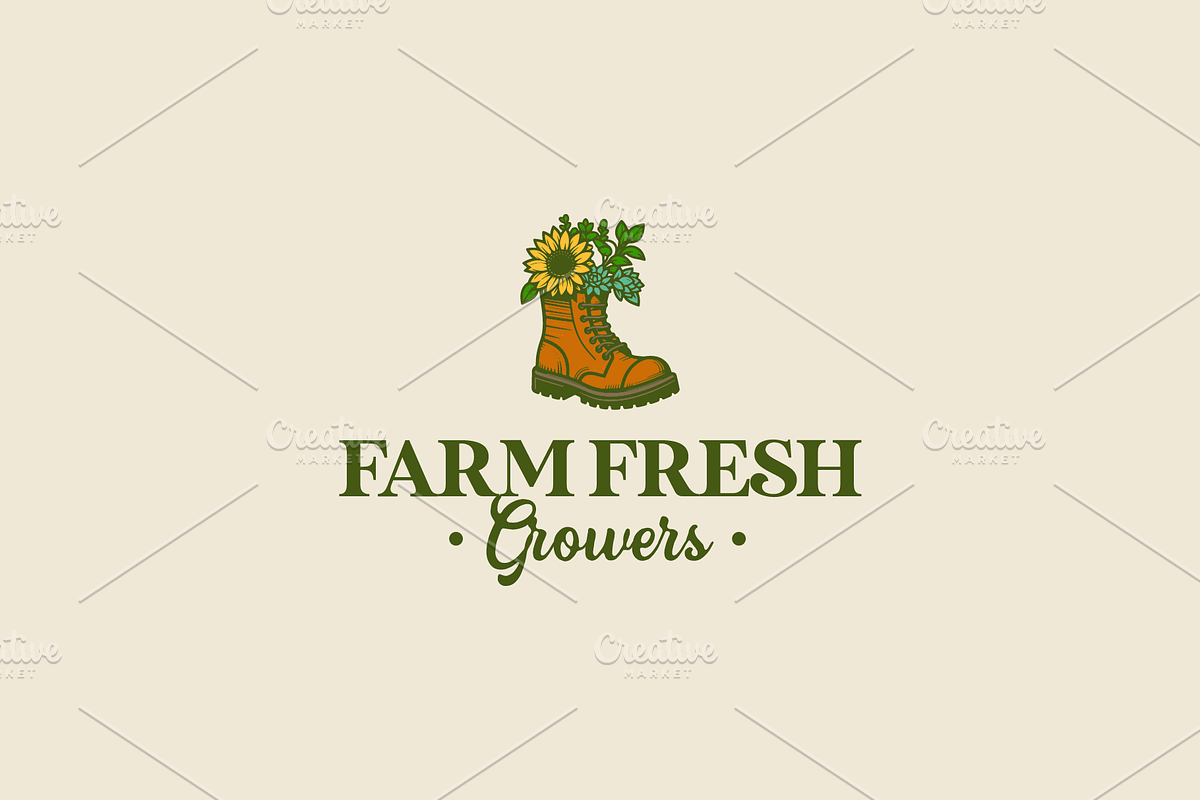 Farm Sunflower Boot Logo Templates, a Branding & Logo Template by MerdeneDesignStudio (Photo 3 of 5)