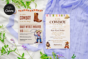 Cowboy Baby Shower Invitation Temp, an Invitation Template by Snapybiz (Thumbnail 1 of 12)