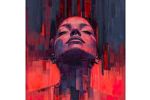 Abstract Portrait of a Woman with, an Illustration by Lermont51