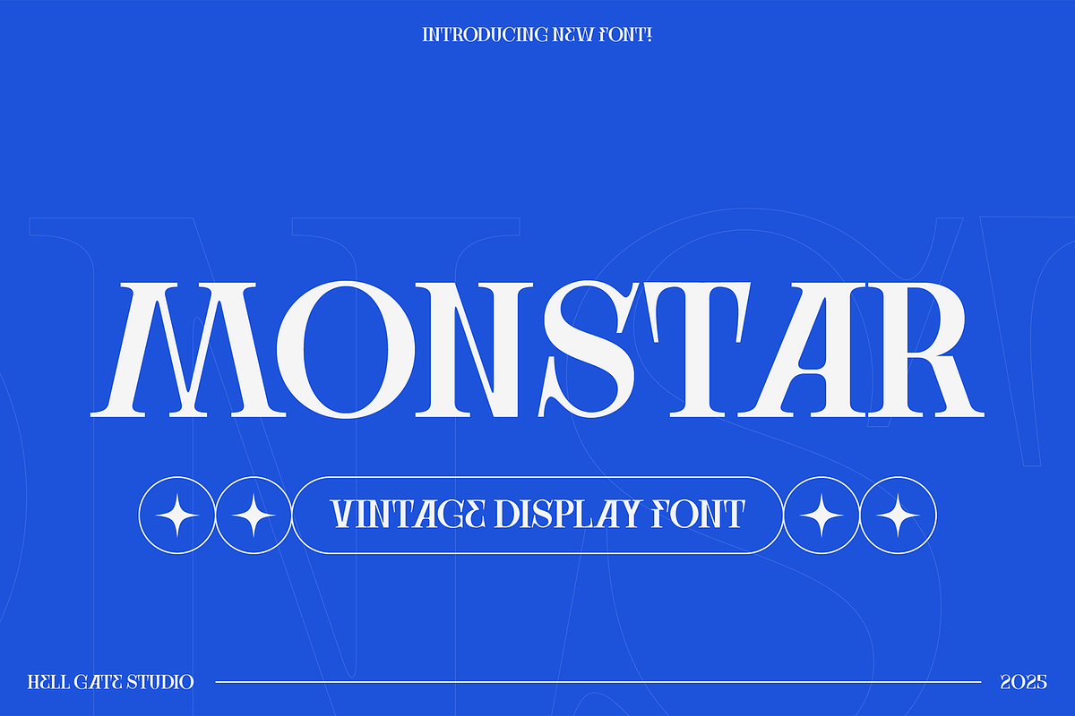 Monstar Vintage Display Font, a Font by GRVS Studio (Photo 1 of 6)