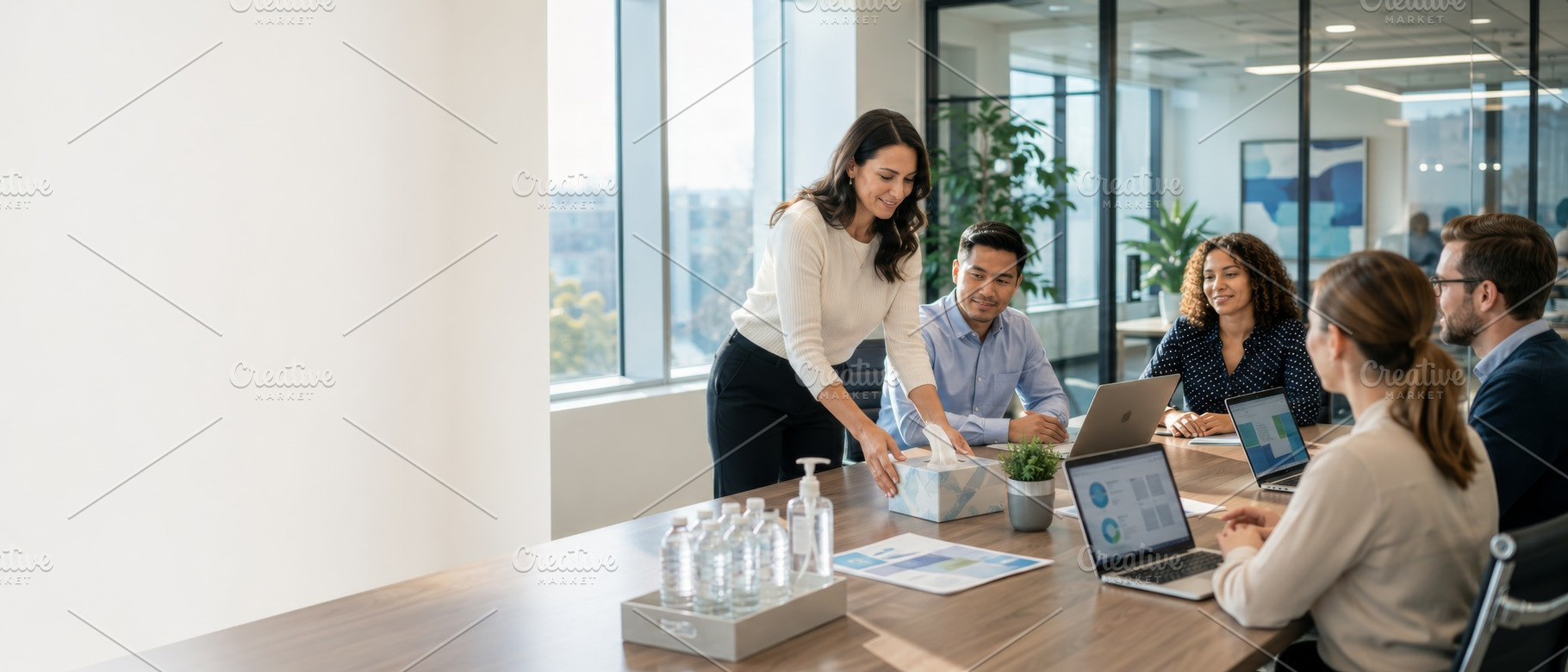 Flu season preparations in office se, a Photo by Dvoevnore photos