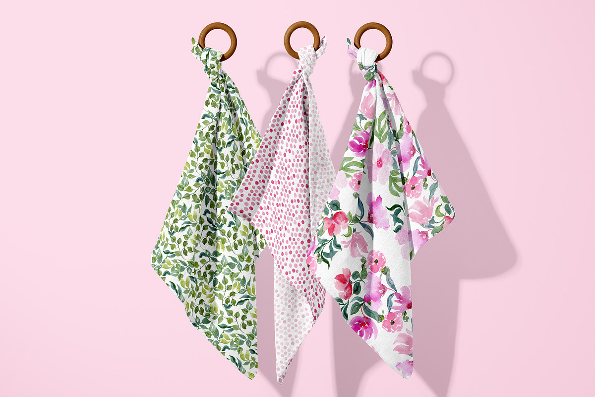 Magenta Bloom Watercolor Patterns, a Pattern Graphic by Webvilla Studio (Photo 7 of 7)