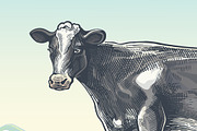 Set illustrations for milk label, a Food Illustration by Countryside life (Thumbnail 4 of 7)