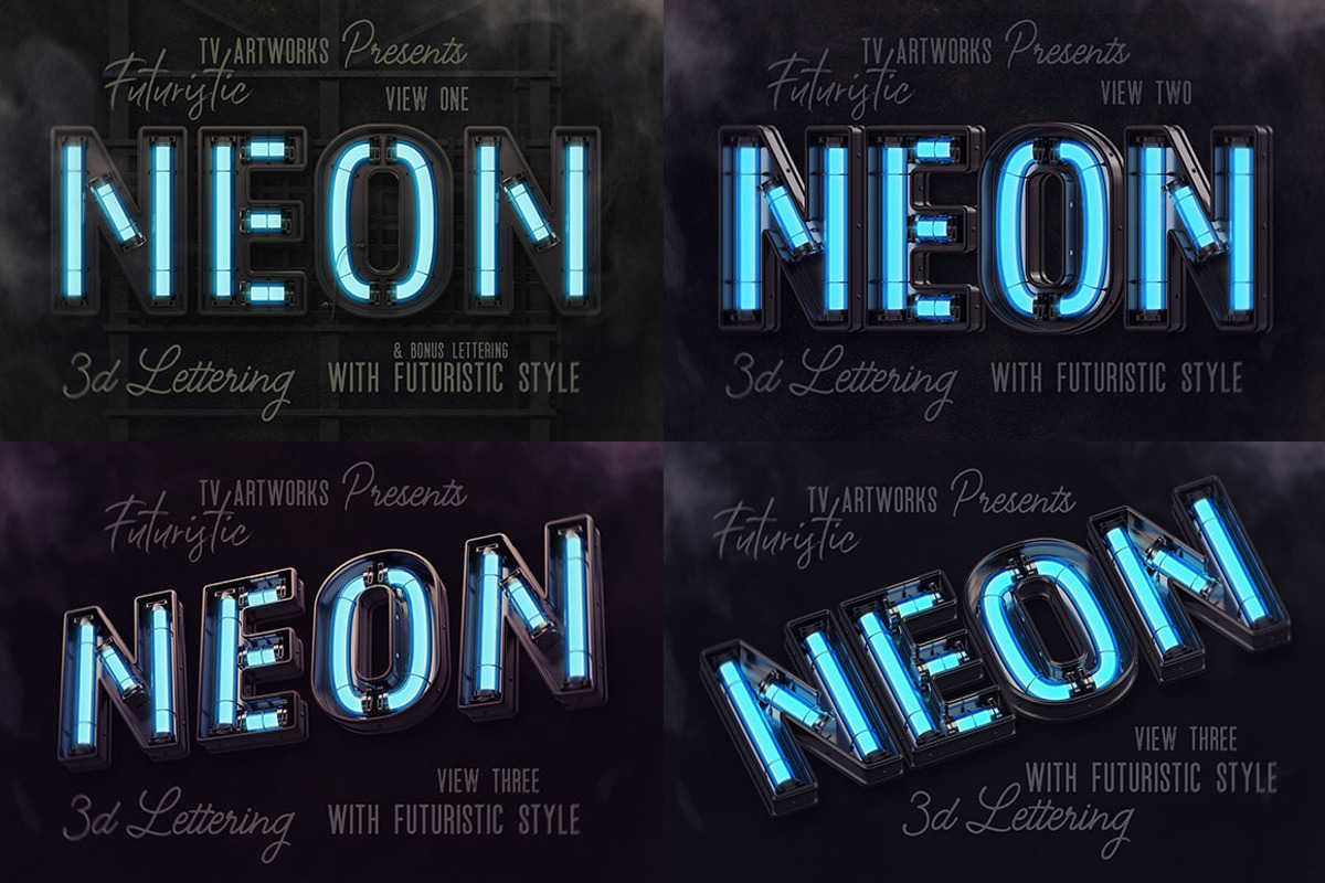 SALE Neon Lettering Super Bundle, a Graphic by TVartworks (Photo 14 of 27)