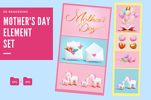 3D Mother's Day Element Set