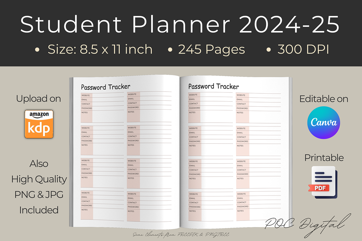 Student Planner Template 2024-25, a Templates & Theme by POC Digital (Photo 4 of 9)