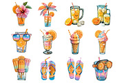Summer Chill Fun Clipart, an Illustration by DreamArtGraphic (Thumbnail 2 of 4)