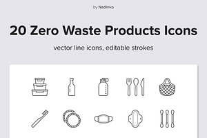 Zero Waste Products Icons
