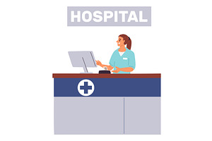 Female nurse in hospital is, a Healthcare Illustration by Vectorbuum