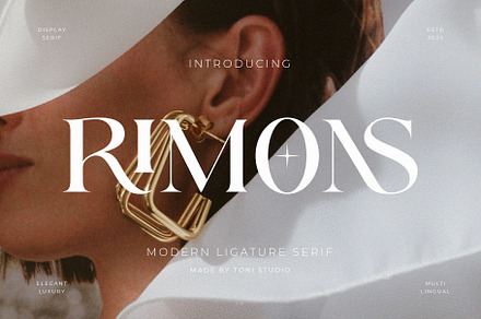 Rimons || display ligature serif, a Serif Font by ToniStudio